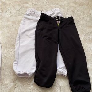 Black and white softball pants